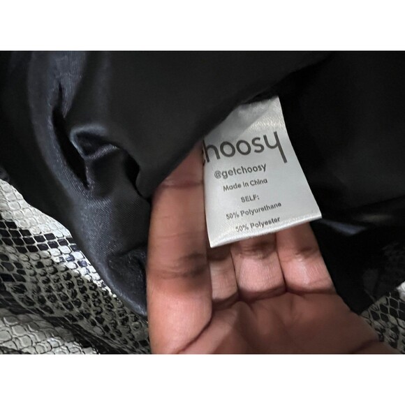 Choosy Luxe Exotic Vintage 90s Faux Snakeskin Leather Trench Coat Duster Jacket - Picture 10 of 11